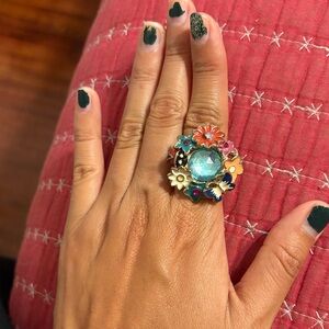 Floral Multicolor Statement Ring